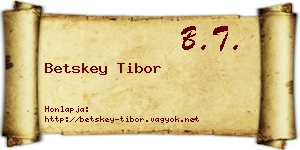 Betskey Tibor névjegykártya